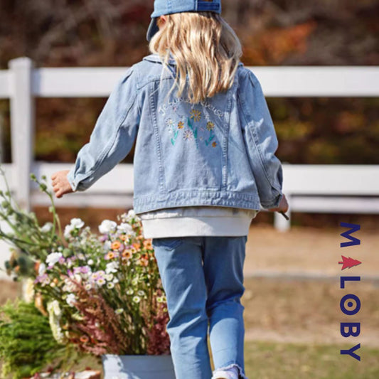 Veste en Jean brodée- Fille -robes et ensembles pour filles, bébés et garcons - MALOBY