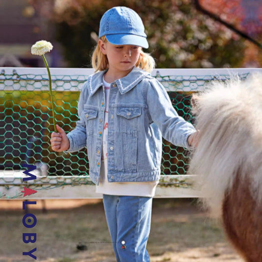 Veste en Jean brodée- Fille -robes et ensembles pour filles, bébés et garcons - MALOBY