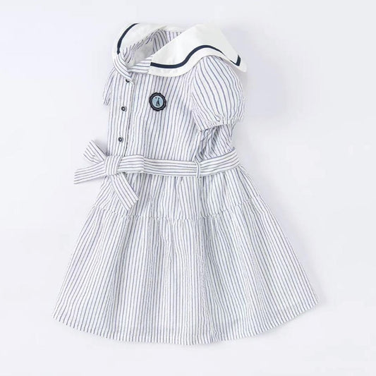 Robe à manches courtes -Rayée -robes et ensembles pour filles, bébés et garcons - MALOBY