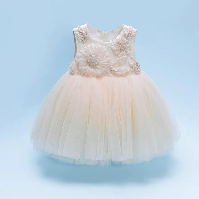 Robe d'anniversaire à fleurs- Blanc - vêtements pour enfants et Bebes - MALOBY