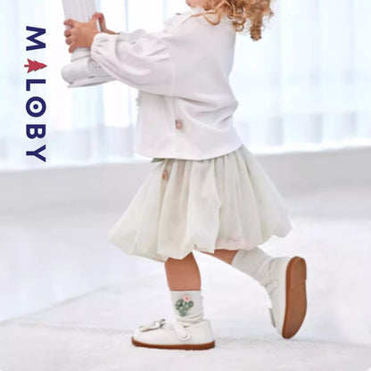 Chaussures en cuir à noeud pour filles, élégantes et confortables pour les petites princesses.
