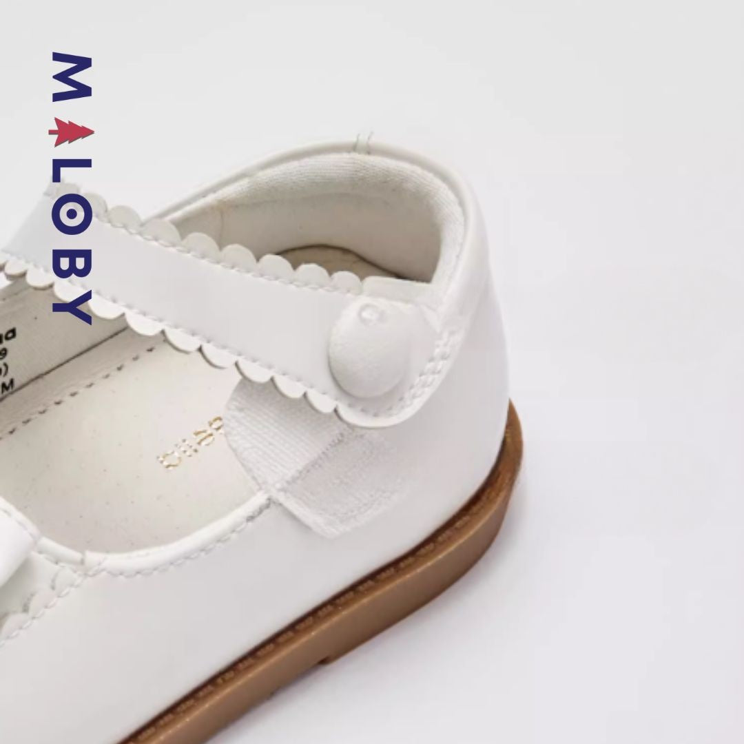 Chaussures en cuir à noeud pour filles, élégantes et confortables pour les petites princesses.