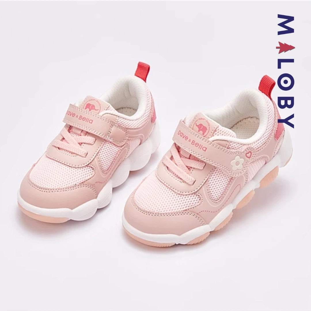 Baskets lumineuses rose pour enfant fille, parfaites pour les anniversaires et les vêtements enfants au Maroc.