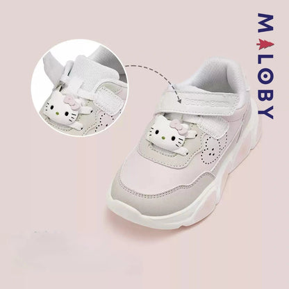 Baskets lumineuses rose avec motif Hello Kitty pour enfants, parfaites pour les anniversaires.