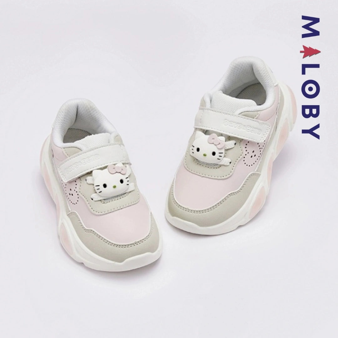 Baskets lumineuses rose avec motif Hello Kitty pour enfants, parfaites pour les anniversaires.