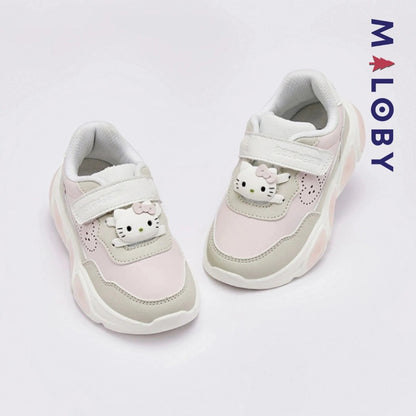 Baskets lumineuses rose avec motif Hello Kitty pour enfants, parfaites pour les anniversaires.