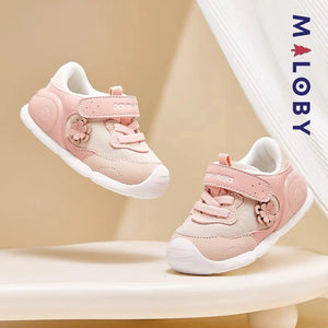 Baskets premier pas bébé fille- Rose