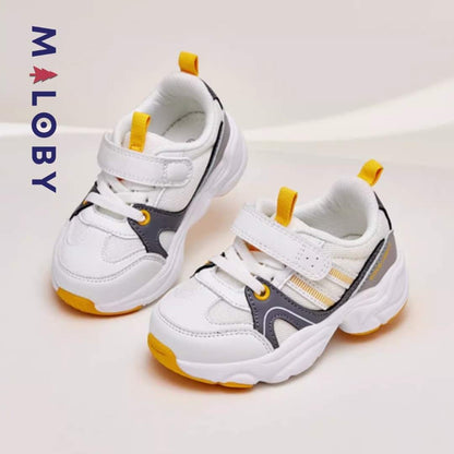 Baskets sport blanches avec semelle épaisse pour enfants, confort et style