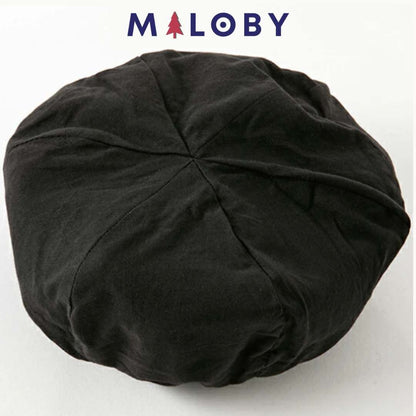 Beret noir et blanc avec nœud papillon pour les filles, accessoire élégant pour enfants.