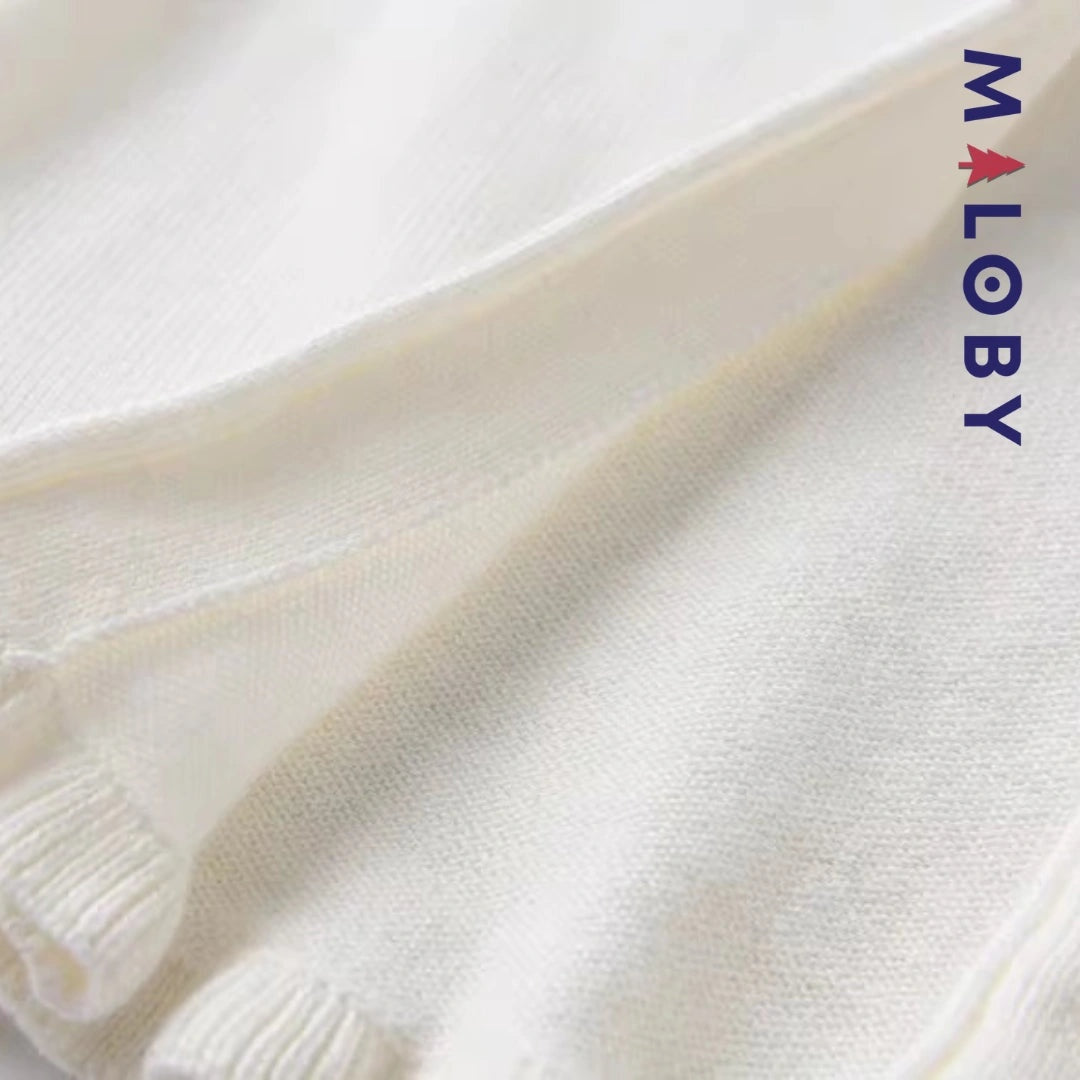 Boléro en maille blanc pour fille, parfait pour les événements et anniversaires des enfants