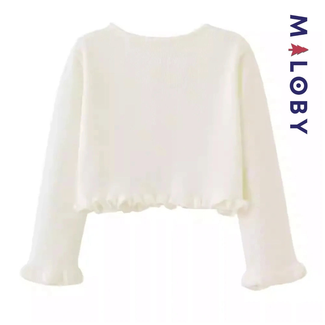 Boléro en maille blanc pour fille, parfait pour les événements et anniversaires des enfants