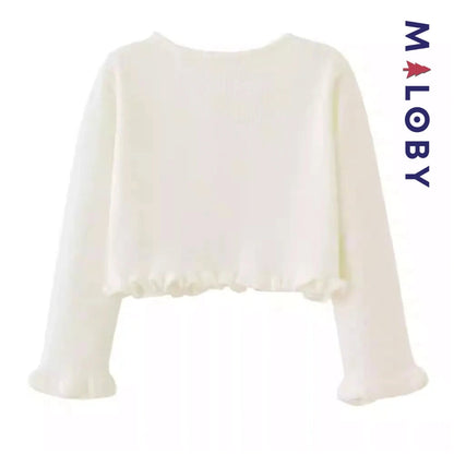 Boléro en maille blanc pour fille, parfait pour les événements et anniversaires des enfants