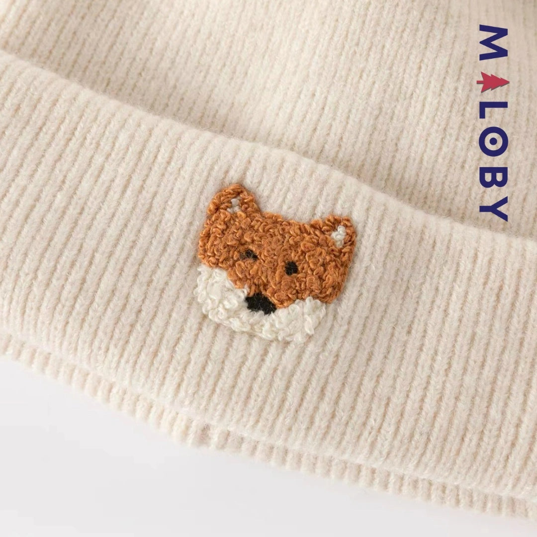Bonnet en maille beige pour enfant garçon, accessoire tendance et confortable.