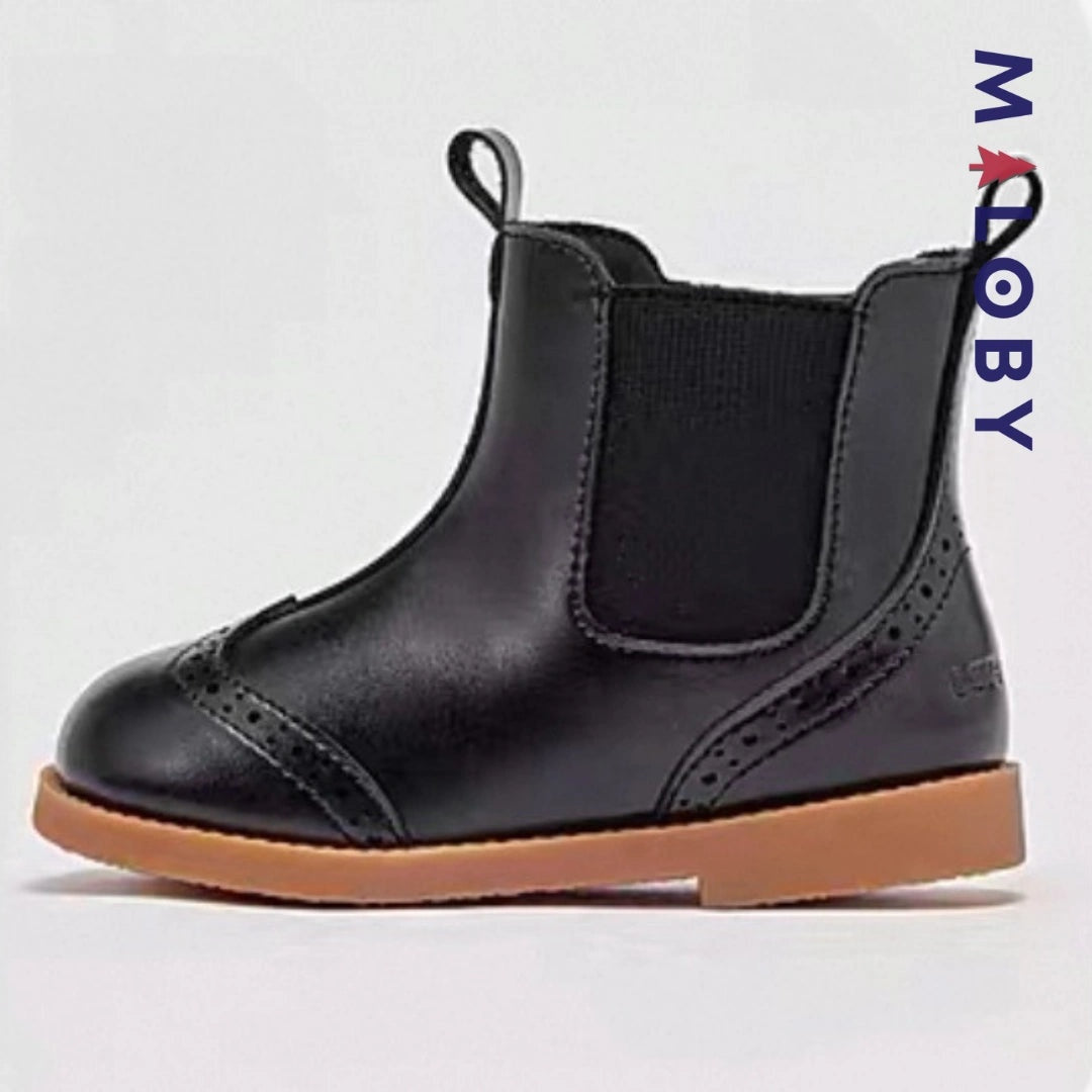 Boots enfant fille zippées et élastiquées noires pour un style chic et confortable