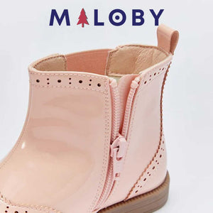 Bottes vernis pour Fille- Rose -robes et ensembles pour filles, bébés et garcons - MALOBY