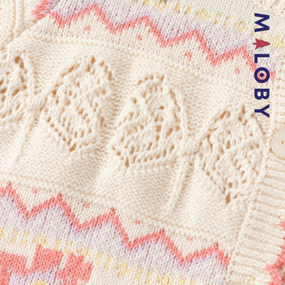 Cardigan ajouré pour fille, beige, parfait pour les événements et tenues d'anniversaire.