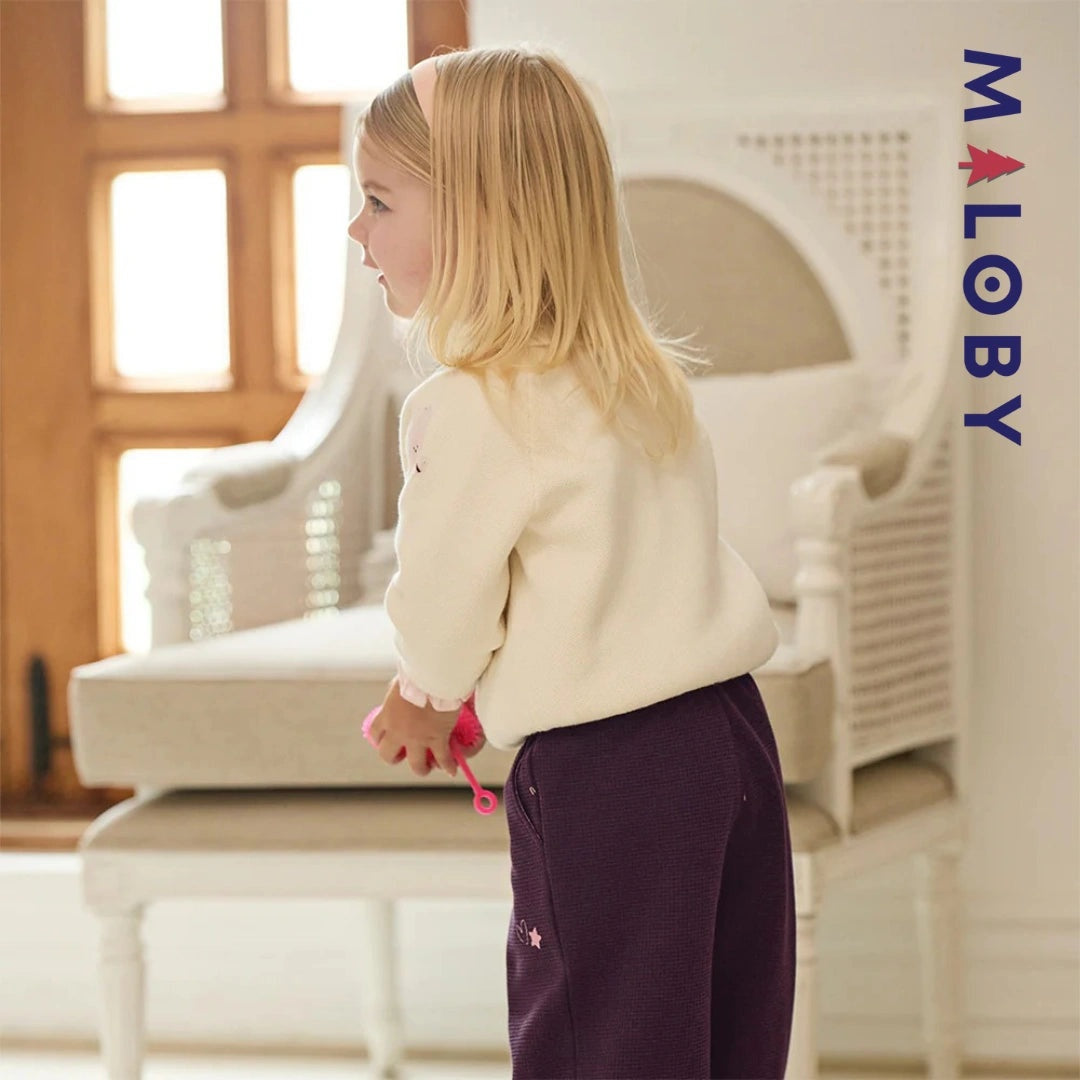 Cardigan en beige avec motif animalier pour fille, parfait pour les anniversaires et les sorties.