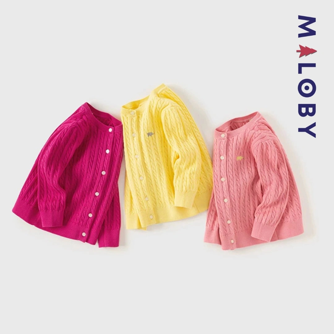 Cardigan en coton pour fille, parfait pour les enfants au Maroc et pour les anniversaires.