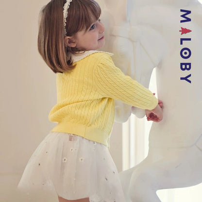 Cardigan en coton pour fille, parfait pour les enfants au Maroc et pour les anniversaires.