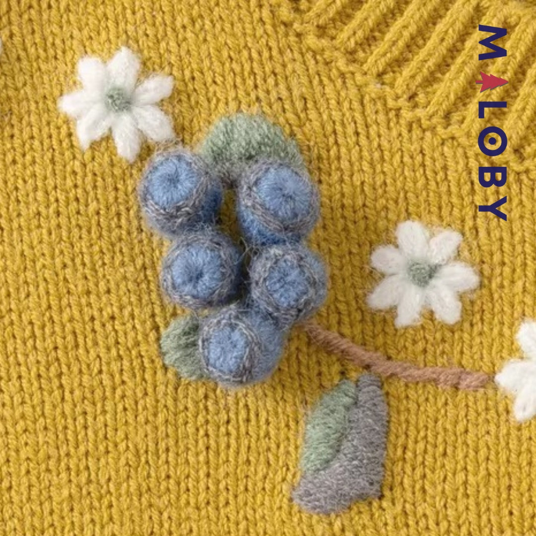Cardigan brodé pour fille en jaune, vêtements enfants adaptés aux anniversaires et occasions spéciales.