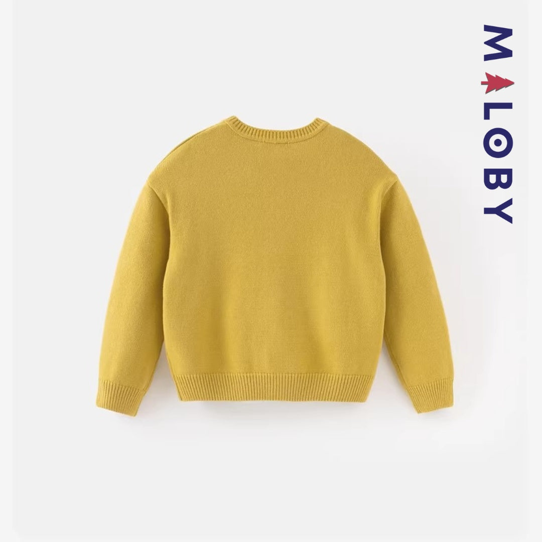 Cardigan brodé pour fille en jaune, vêtements enfants adaptés aux anniversaires et occasions spéciales.