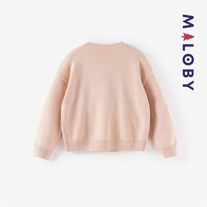 Cardigan brodé rose pâle pour fille, parfait pour les occasions spéciales et le quotidien.