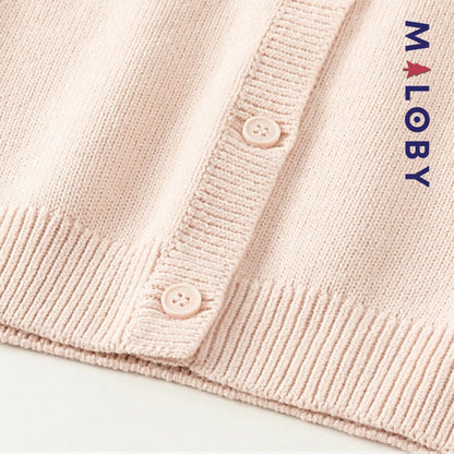 Cardigan brodé rose pâle pour fille, parfait pour les occasions spéciales et le quotidien.