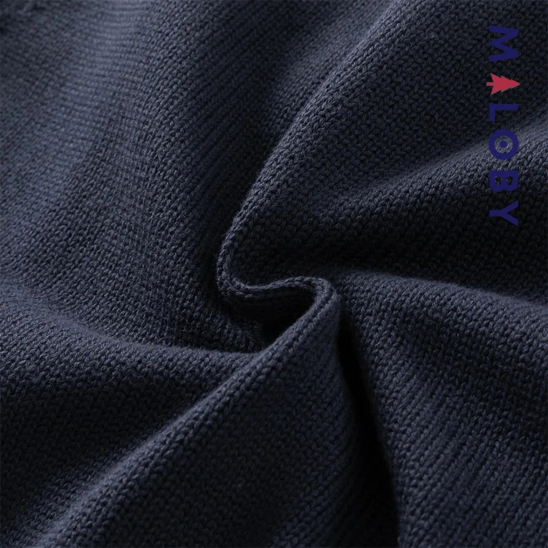 Cardigan à col claudine marine et violet pour fille, idéal pour les occasions spéciales.