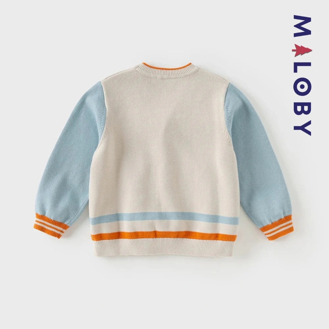 Cardigan colorblock en maille pour garçon, gris clair, parfait pour les enfants