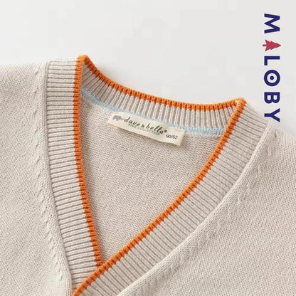 Cardigan colorblock en maille pour garçon, gris clair, parfait pour les enfants