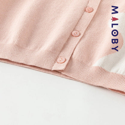 Cardigan licorne rose pour enfant fille, parfait pour les vêtements d'anniversaire et les événements spéciaux.