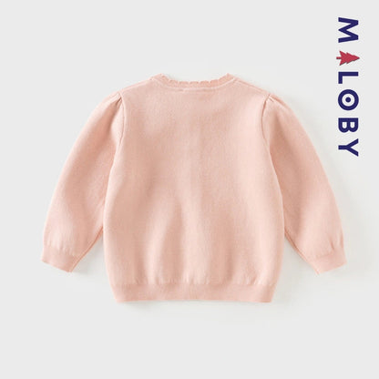 Cardigan licorne rose pour enfant fille, parfait pour les vêtements d'anniversaire et les événements spéciaux.