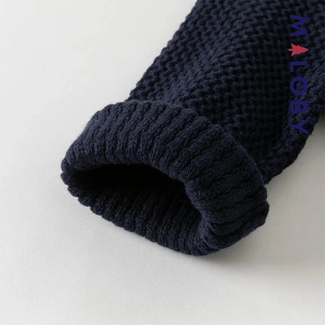 Cardigan en maille marine pour garçon, parfait pour les vêtements enfants au Maroc.
