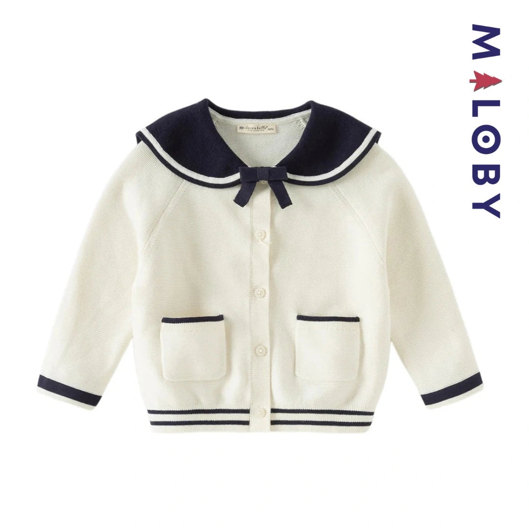 Cardigan en pur coton beige pour enfant fille, idéal pour les vêtements enfants au Maroc