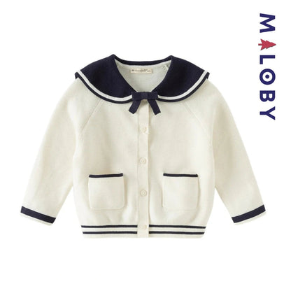 Cardigan en pur coton beige pour enfant fille, idéal pour les vêtements enfants au Maroc