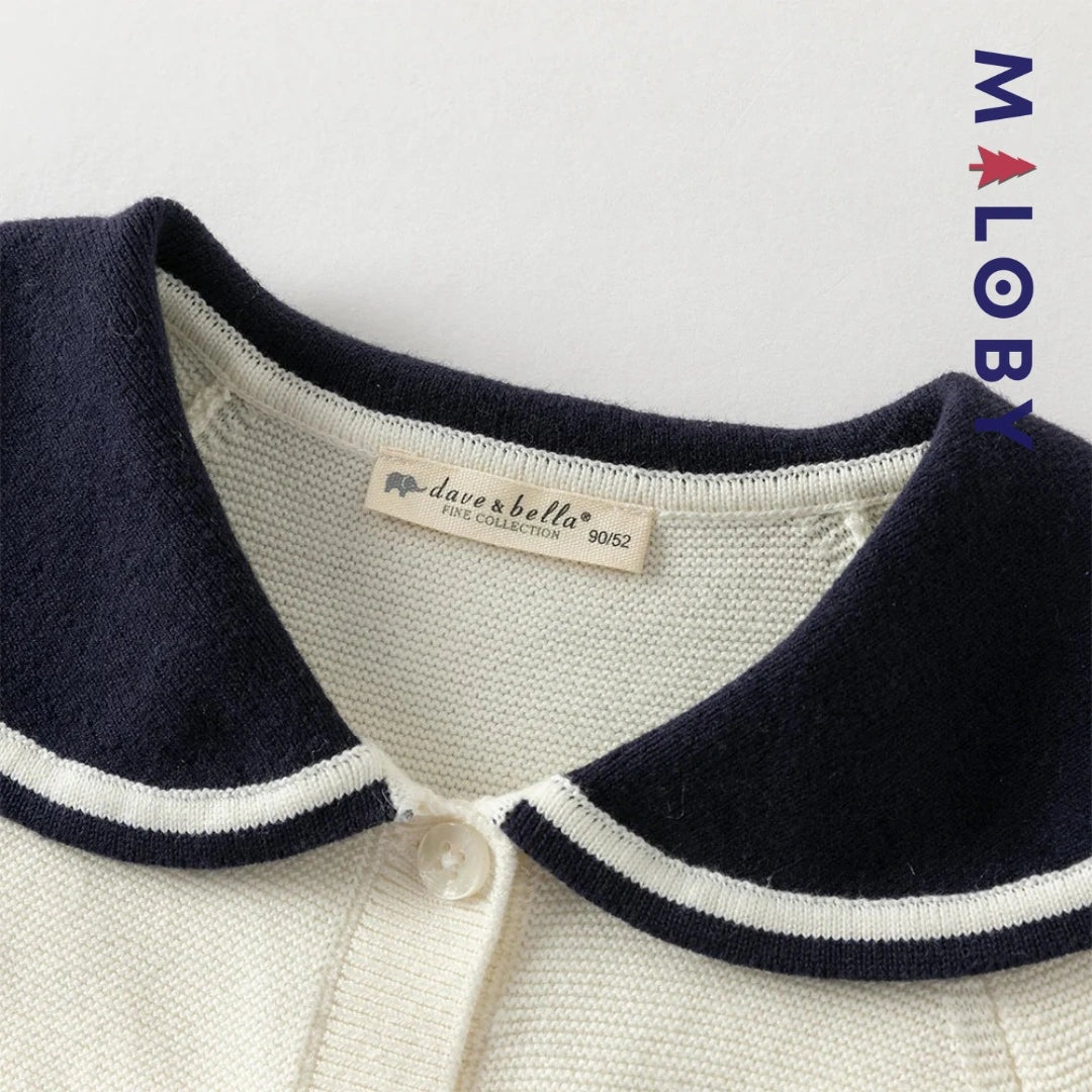 Cardigan en pur coton beige pour enfant fille, idéal pour les vêtements enfants au Maroc