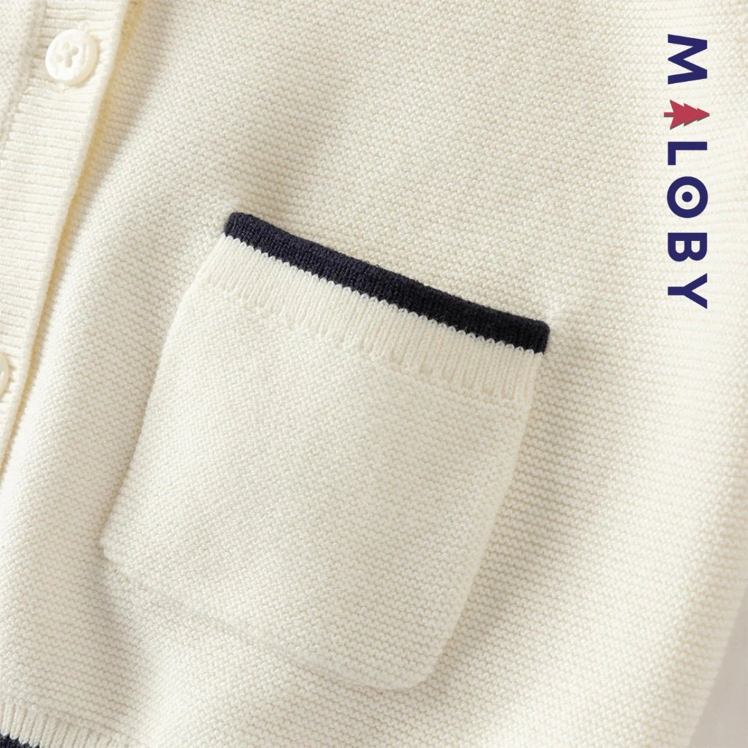 Cardigan en pur coton beige pour enfant fille, idéal pour les vêtements enfants au Maroc