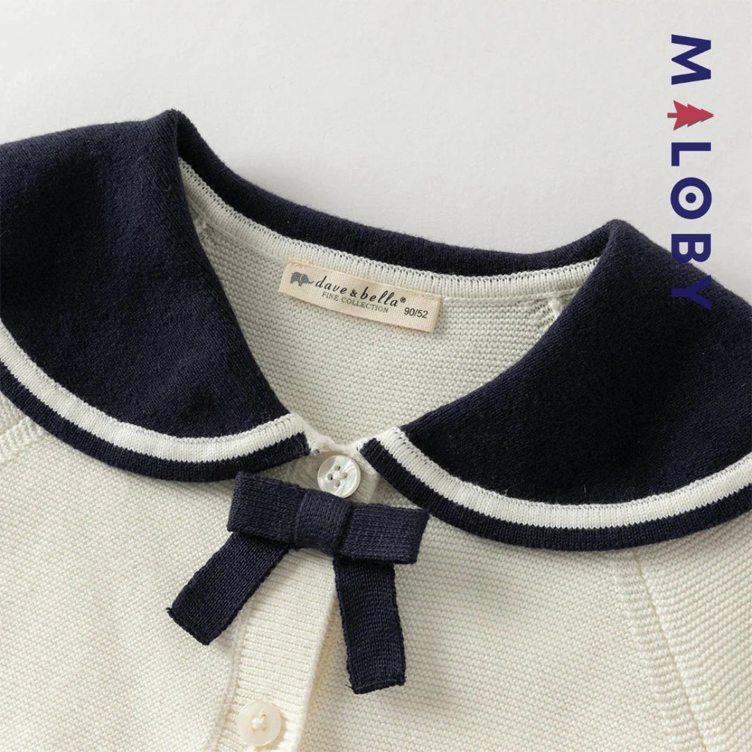 Cardigan en pur coton beige pour enfant fille, idéal pour les vêtements enfants au Maroc