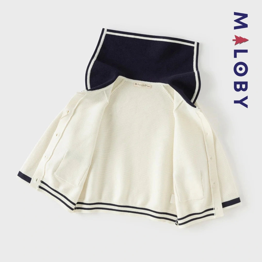 Cardigan en pur coton beige pour enfant fille, idéal pour les vêtements enfants au Maroc