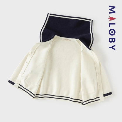 Cardigan en pur coton beige pour enfant fille, idéal pour les vêtements enfants au Maroc