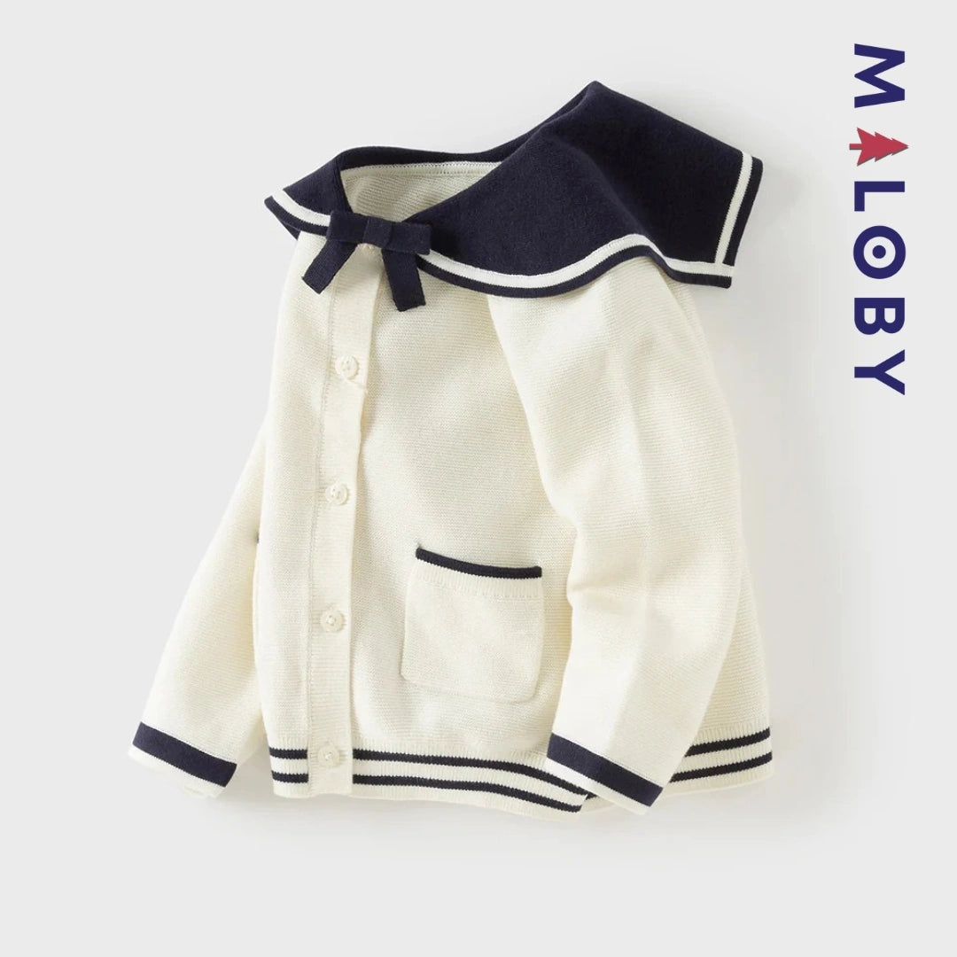 Cardigan en pur coton beige pour enfant fille, idéal pour les vêtements enfants au Maroc