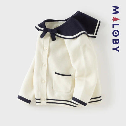 Cardigan en pur coton beige pour enfant fille, idéal pour les vêtements enfants au Maroc