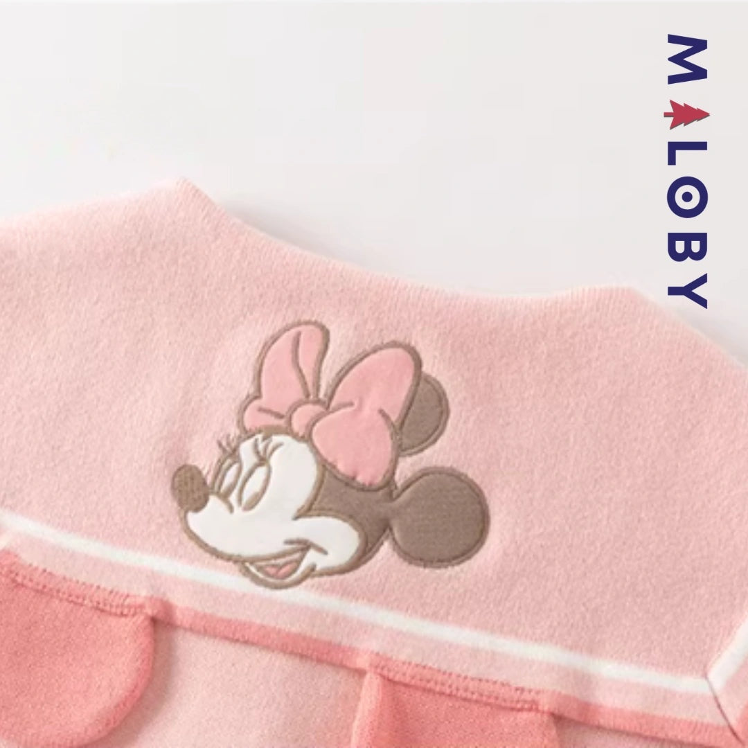 Cardigan en pur coton rose motif Minnie pour fille, idéal pour les enfants.