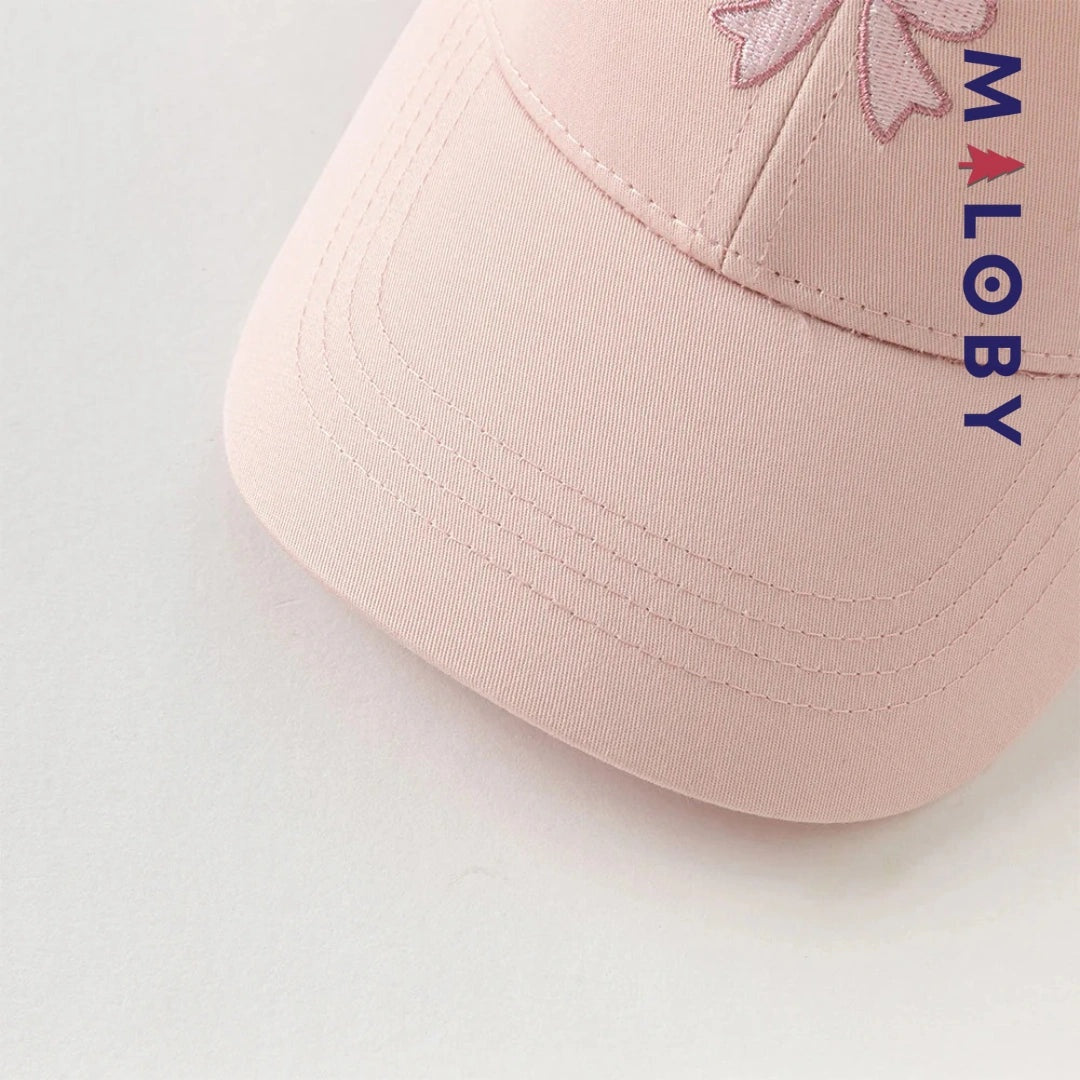 Casquette nœud fantaisie rose pour fille, accessoire mode enfant