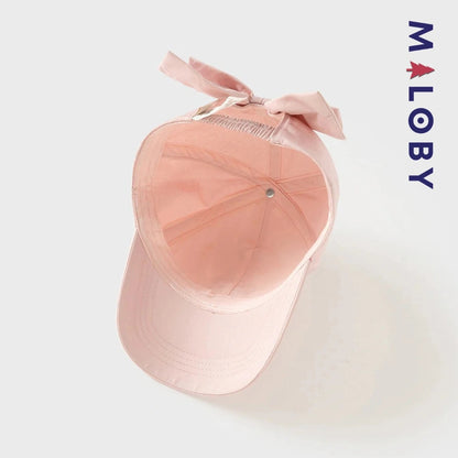Casquette nœud fantaisie rose pour fille, accessoire mode enfant