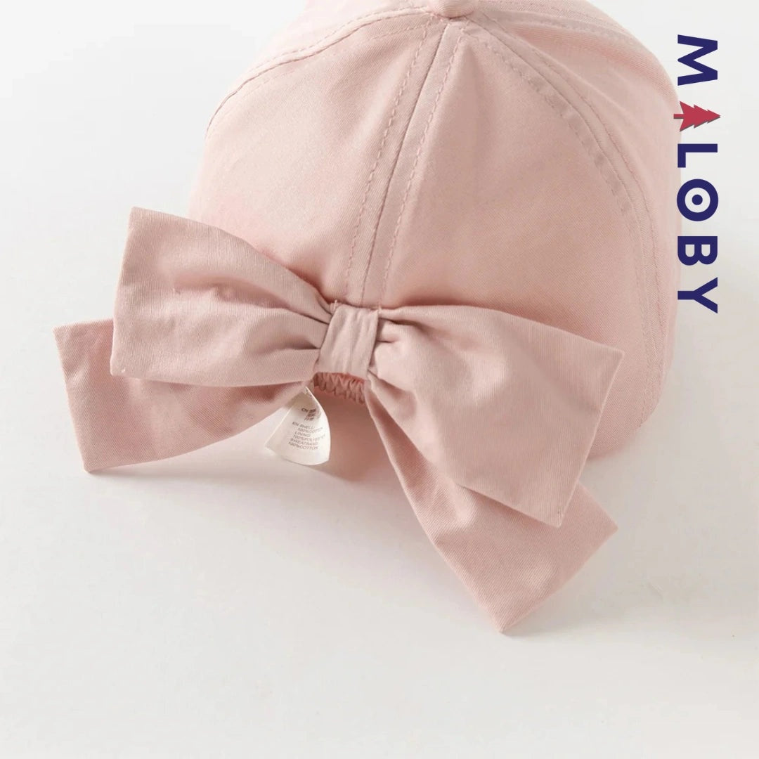 Casquette nœud fantaisie rose pour fille, accessoire mode enfant