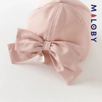 Casquette nœud fantaisie rose pour fille, accessoire mode enfant