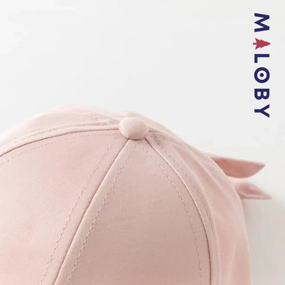 Casquette nœud fantaisie rose pour fille, accessoire mode enfant