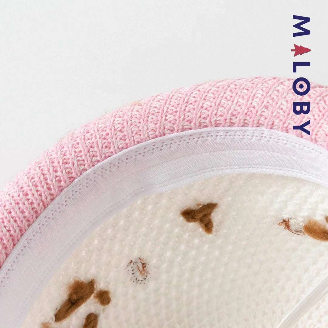 Chapeau en tricot beige style Hello Kitty pour fille, tendance mode enfant
