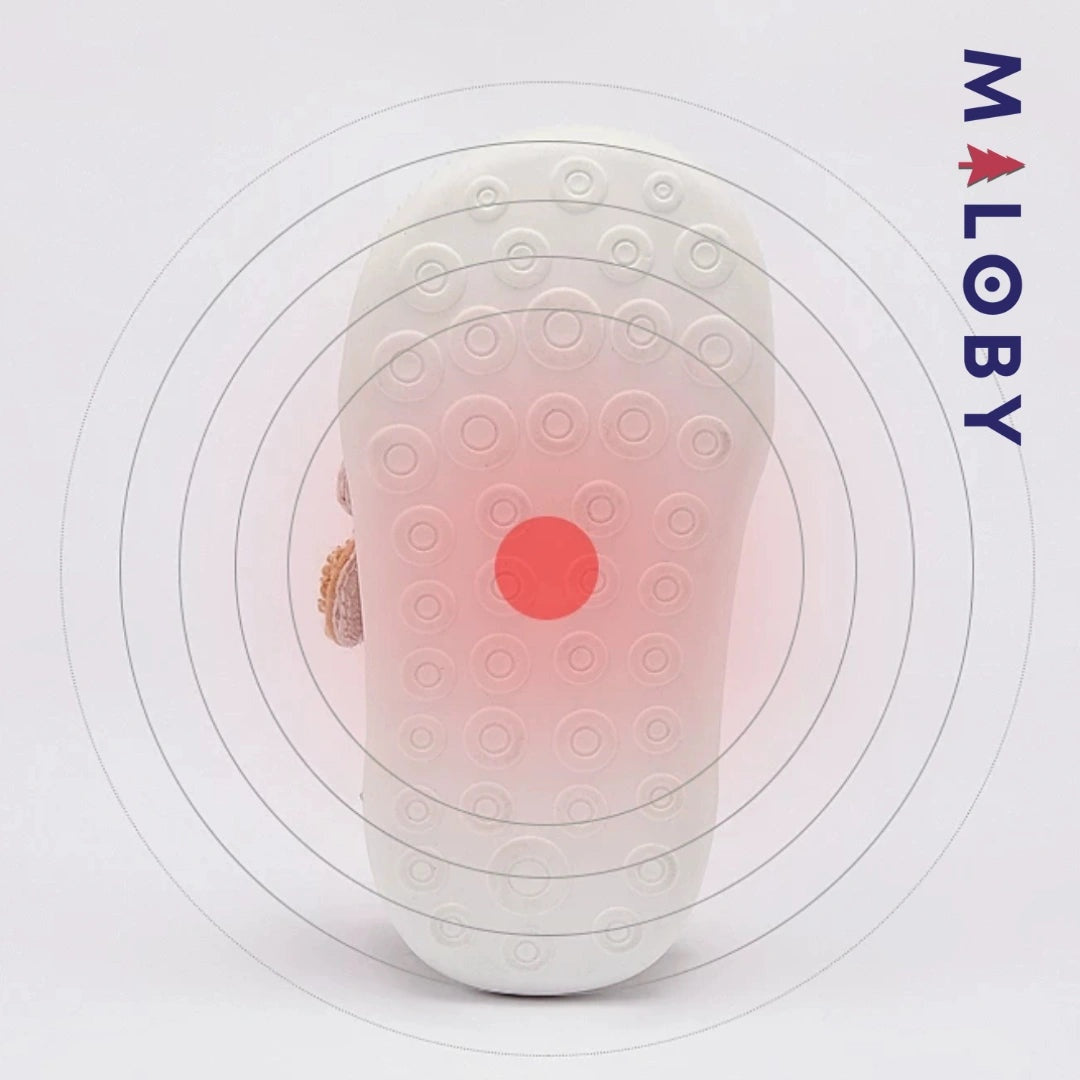Chaussons souple scratchés bébé Garçon en kaki, confortables et tendance